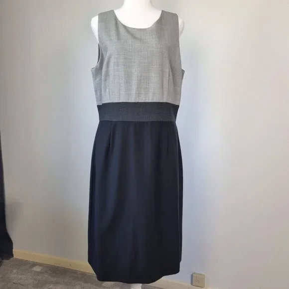 Pink Tartan Sleeveless Wool Blend Sheath Dress Size 10 - Picture 2 of 14